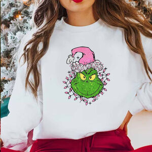 Funny Grinch Face Sweatshirt Crewneck Sweater Christmas Gift For Grinch Lover